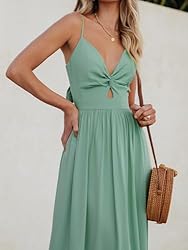 CUPSHE Women's Maxi Dress V Neck Sleeveless