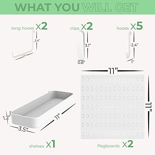 Keepo Pegboard Combination Kit, 2 Pegboards and 10 Accessories Modular