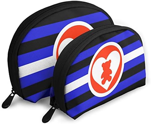 DDLG Pride Flag Cosmetic Bags Portable Shell Storage Bag Cute Makeup Bag for Women Men Business Travel, 2 Pieces