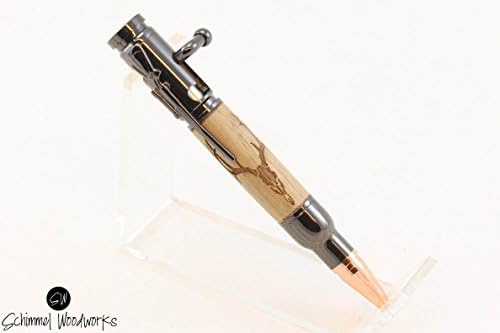 Hunters Mini Bolt Action Bullet Pen Deer skull Pen and Ink Gifts for hunters, hunting gifts, deer hunting, groomsmen gifts, gift for men, writing pens. Comes in gift box!