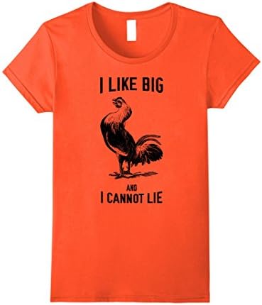 Womens I like big cock and I cannot lie funny t shirt XL Orange