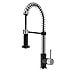 VIGO Edison 19'' H Single Handle Pull-Down Sprayer Kitchen Faucet in Stainless Steel and Matte Black-VG02001STMB
