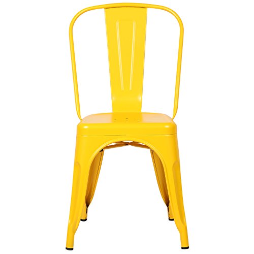 Poly and Bark Trattoria Side Chair in Yellow (Set of 2) - Thumbnail 2