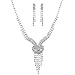 YAZILIND Shining Bridal Jewelry Sets Y Shaped Necklace and Earrings