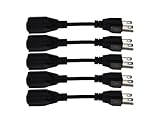 6-Inch Power Extension Cable, 5-Pack, Outlet Saver, 18 AWG