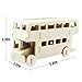 Bfun Wood 3D Vehicle Puzzles London Bus 3D Woodcraft Kit Assemble Paint DIY 3D Puzzle Toys for Kids Adults the Best Birthday Gift