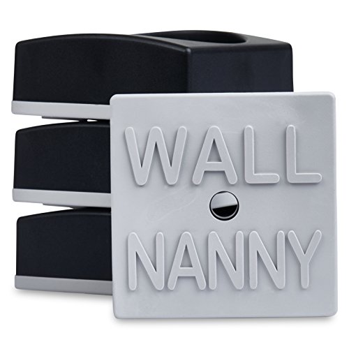 UPC 658921999905, Wall Nanny Mini (4 Pack - Made in USA) Smallest Low-Profile Wall Protector for Baby Gates - Perfect in Doorways - Best Saver Cups Guard Pad Trim &amp; Paint for Child Dog Pet Pressure Gate (Black)