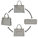 Hynes Victory Womens Classy Satchel Handbag Grey, Grey, Size One Size