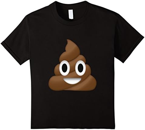 Kids Emoji Poop T Shirt Novelty Funny for Men Women Kids 6 Black
