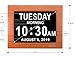 American Lifetime Newest Version, Day Clock Extra Large Impaired Vision Digital Clock with Backup and Alarm Options, Brown Wood Color