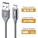 BrexLink USB 3.0 Type C Cable, USB C to USB A Charger Cable (2m 2-Pack) Charging for Samsung Galaxy S10 S9 S8 A3 A5 Note 8 9 10, Huawei P10 P9 P20 Pro, Google Pixel, LG V30 G6 (Grey)