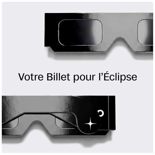 ORRO Lunettes d’éclipse solaire 37 mm, Lot de 2/6/12/50, Noires, Protection oculaire certifiée, Testées EN ISO 12312-2:2015, Marquage CE pour observation directe du soleil - Coupe classique