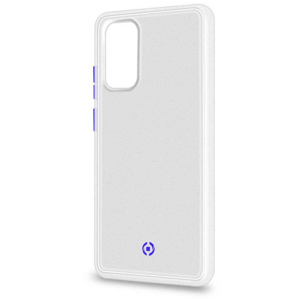 Celly GLACIER992WH Mobile Phone Case for Samsung Galaxy S20 with Glacier Anti-Slip Protective Case with Translucent Matte Cover and Coloured Buttons White