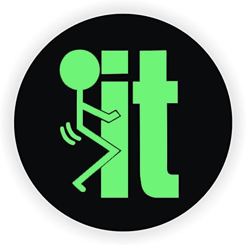 StickerDad (2 PACK) FCK IT Hard Hat Helmet decal - size: 2 Inch color: BLACK/LIME GREEN- Hard Hat, Helmet, Windows, Walls, Bumpers, Laptop, Lockers, etc.