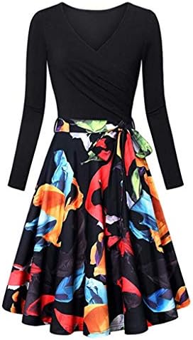 Zainafacai Flare Dress,Women's Deep V Neck Short Sleeve Unique Cross Wrap Casual Flared Midi Dress