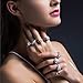 BERRICLE Sterling Silver 3-Stone Wedding Engagement Rings Princess Cut Cubic Zirconia CZ Ring for Women, Rhodium Plated Size 4-10