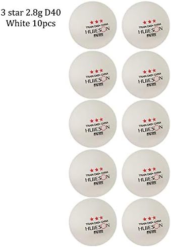 Pfjj Huieson 10個入り材質卓球ボール40 Mmの直径2 8グラム卓球のトレーニングのための3つ星absプラスチックピンポン玉 White 大人気 English Color 10
