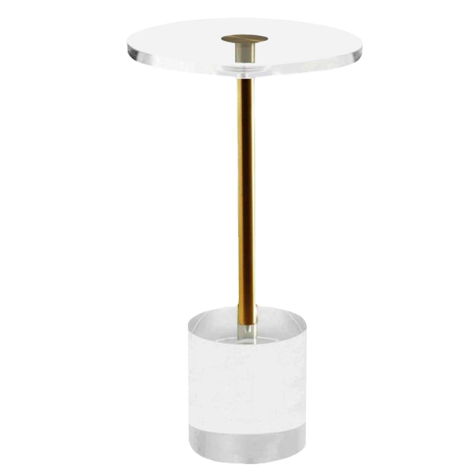 Photo 1 of ***FACTORY SEALED***Clear Acrylic End Table, Round Side Table with Cylinder Base, Modern Acrylic Coffee Drink Table for Living Room Bedroom, Easy Assembly