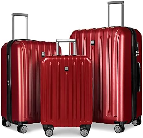 4-Piece Hardshell Luggage Set With Spinner Wheels | Carry-On Suitcases 12, 20, 24, 28 Inch | TSA Lock, ABS Material, Family Travel