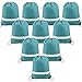 Teal-Blue-Drawstring-Backpacks-Bags-in-Bulk Reflective Gym Bag 10 Pack, Sports String Back Packs Sackpack Cinch Bags