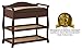 Storkcraft Aspen Changing Table with Drawer, Cherry, Sleigh Design Changing Table with Changing Pad and Safety Strap, Oversized Drawer and Two Storage Shelves
