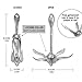 FISHINGSIR Kayak Anchor Accessories 3.3lb Galvanized Iron Folding Boat Anchor for Canoe, Jet Ski, SUP, Paddle Board & Small Boat & 24.6 FT Marine Rope Complete Folding Grapnel Anchor System