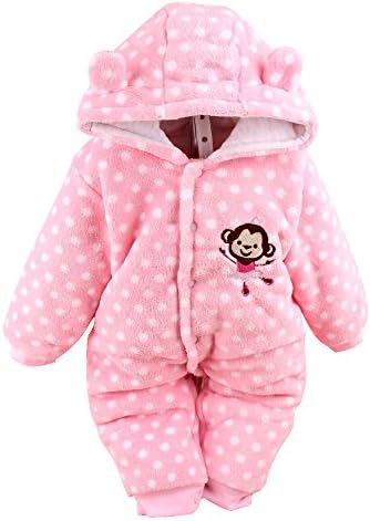 Moleya Unisex-baby Toddler Cotton Long Sleeve Jumpsuit Romper, Pink
