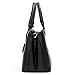 OURBAG Women Leather Handbags Fashion Top Handle Bag Cross body Shoulder Bag for Ladies Black Medium