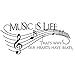Home Find Musical Notes Wall Decals Music is Life That's Why Our Hearts Have Beats Stickers for Kids Bedroom Music Room Dance Room Vinyl Art Decor House Decorations (Black 51.1 inches x 22 inches)