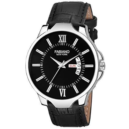 Mens Day & Date Black Wrist Watch FNY119