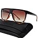 VIVIENFANG Women Classic Flat Top Aviator Polarized Sunglasses Designer Ombre Boyfriend Shades P1835B Black and Demi