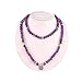 Zhepin 8MM Amethyst 108 Mala Beads Charm Bracelet for Men Women Yoga Bracelet Necklace