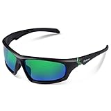 Duduma Tr601 Polarized Sports Sunglasses for Baseball Cycling Fishing Golf Superlight Frame (639 Black matte frame with green lens)