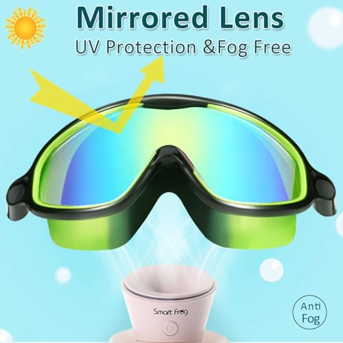 Kids Swim Goggles 2 Pack Pool Goggles Anti-Fog Anti-UV Wide View No Leaking Swimming Goggles for Children 3-14