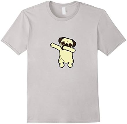 Mens DAB The Dabbing Pug Funny gift shirt for dog lover XL Silver