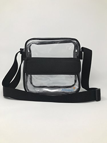 Allswell Clear Stadium Cross Body bag for any sporting event- Approved 10"x10"x3.5" size for NCAA or any other stadium- Professional Grade Quality Guaranteed See Through Bag