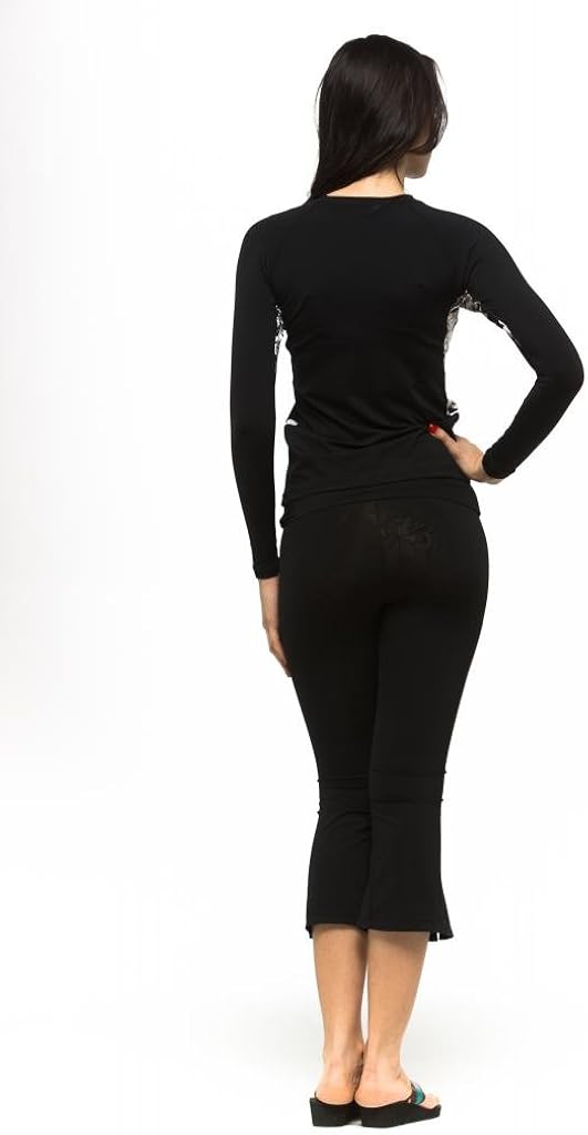 Private Island Women UPF 50+ Beach Capri Bootcut Pants Swimsuit Bathing Swim Rash Guard Bottom: Clothing