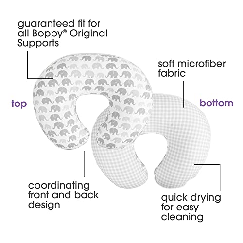 Boppy Premium Original Support Cover, FKA Nursing Pillow Cover, Gray