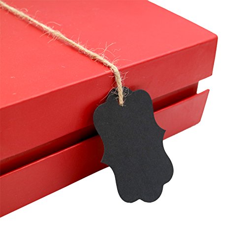 image for G2PLUS 100 PCS Black Paper Gift Tags with String, 2.75''x 1.97'' Kraft