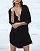 Fasker Womens Bathing Suit Swimwear Beach Bikini Swimsuit Shirt Cover up Dress,A-BLACK, ONE SIZE FITS MOST