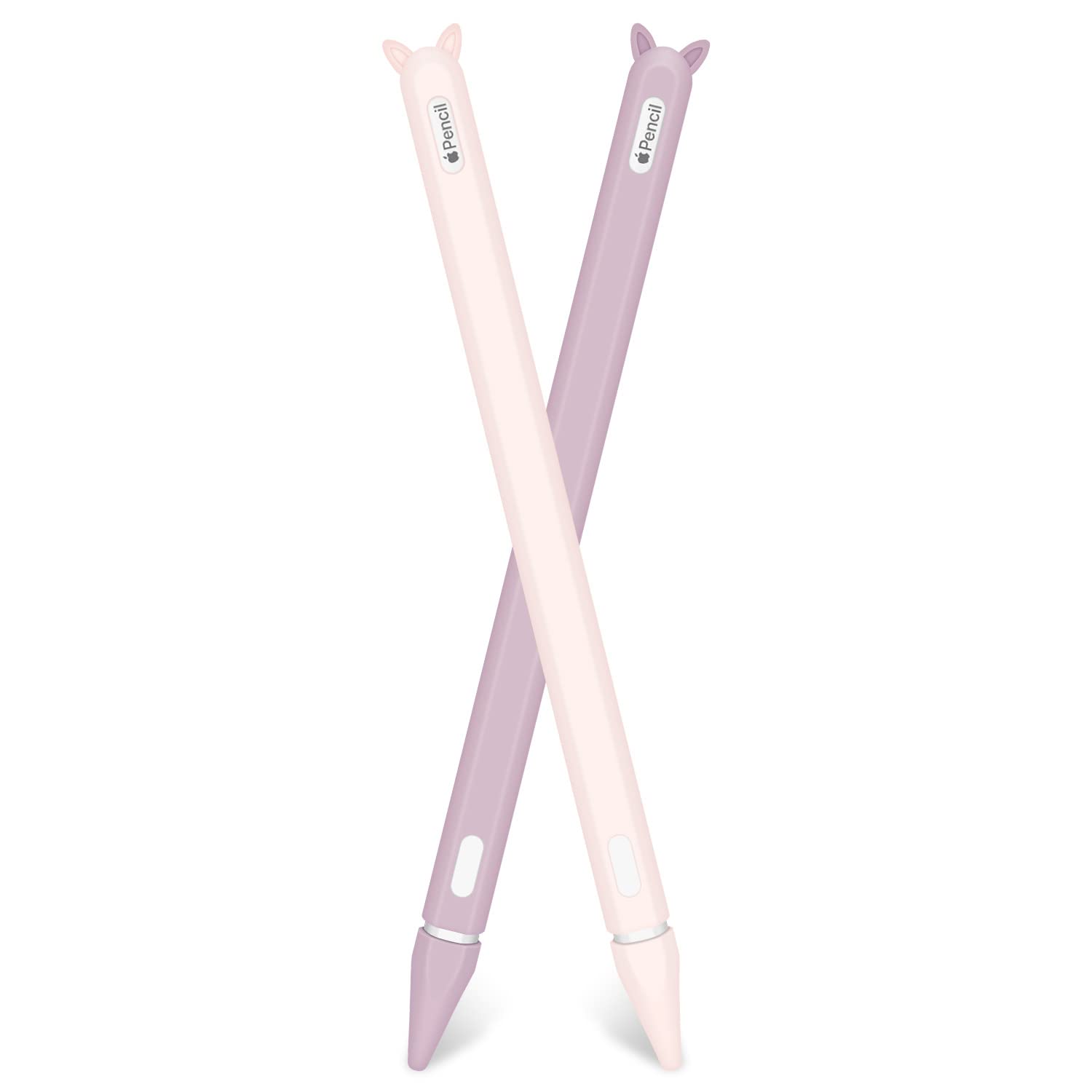 2 Pack Silicone Case Compatible with Apple Pencil 2nd Generation Case Cover Holder Accessories Beautiful Soft Pen Pen Grip Grip Sleeve and Pen Tip Protective Case, 2021/2020/2018 (Pink&Purple)