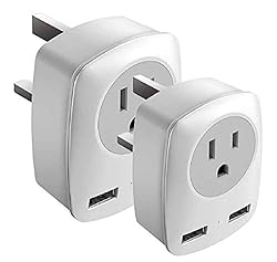 2Pack UK Travel Plug Adapter, Power Outlet