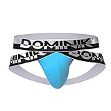 Dominik Cotton Jock Straps Underwear, Mens, Black, White, Red, Green & Blue Colors (M, Turquoise Blue)