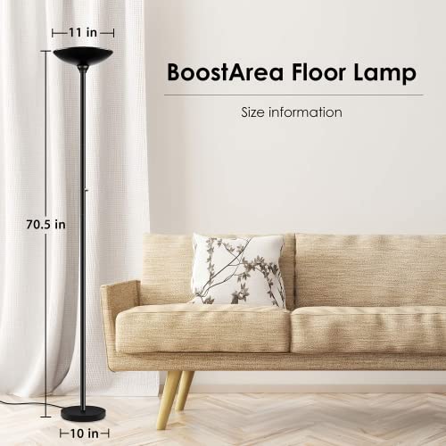 BoostArea Torchiere Floor Lamp, 24W Super Bright LED Standing Lamp