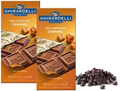 Food Library Combo of Ghirardelli Milk Chocolate & Caramel, 100g(2 Bars) + Food Library Chocolate Chips, 100g
