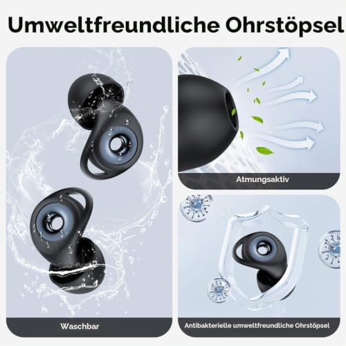 Ohrstöpsel zum Schlafen, 45dB Noise Cancelling Gehörschutz Silikon Earplugs