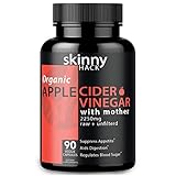 Organic Apple Cider Vinegar Capsules with Mother - Max Dose (2200 mg) Raw Unfiltered ACV Pills for Weight Loss, Detox and Anti-Bloating (90 Vegan ACV Capsules)