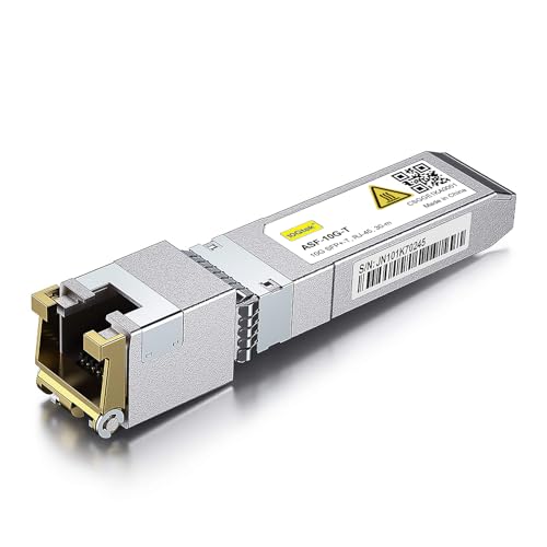 10Gtek SFP+ to RJ45 Copper Module - 10GBase-T Transceiver for Cisco SFP-10G-T-S, Ubiquiti unifi UF-RJ45-10G, Netgear, D-Link, Mikrotik, Meraki, Linksys and More, up to 30m