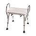 DMI Shower Chair Bath Seat for Tub or Shower Bench for Inside Shower, Made of Non Slip Aluminum with Plastic Seat, No Tools Needed, Adjustable Height, Holds Weight up to 350 Pounds, Bath Bench, White