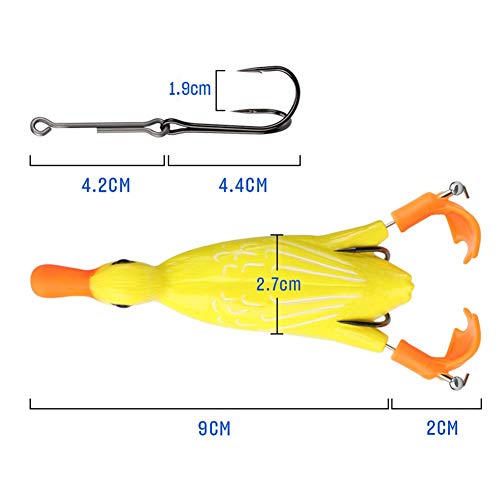 Fuyamp 1 x Angelköder, 3D-Ente, Crankbait Tackle Swimbait Köder mit Haken, künstliche Angelköder. – Bild 4